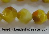 CNG6533 15.5 inches 12mm faceted nuggets golden tiger eye beads