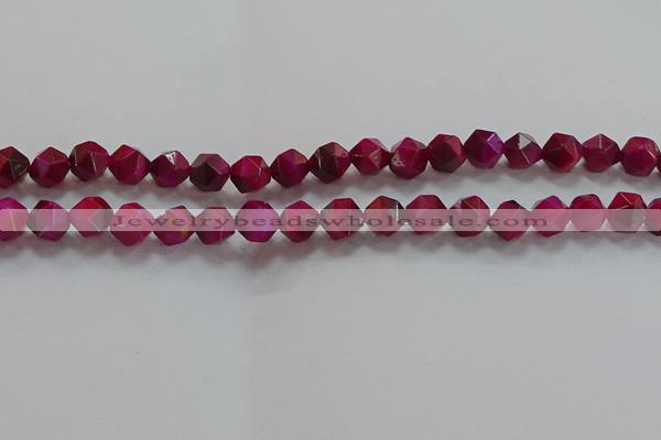 CNG6535 15.5 inches 8mm faceted nuggets red tiger eye beads