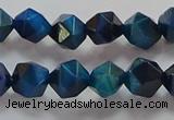 CNG6539 15.5 inches 8mm faceted nuggets blue tiger eye beads