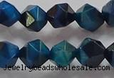 CNG6540 15.5 inches 10mm faceted nuggets blue tiger eye beads