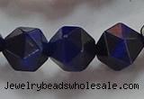 CNG6545 15.5 inches 12mm faceted nuggets blue tiger eye beads