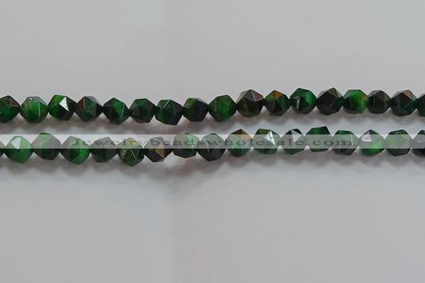 CNG6547 15.5 inches 8mm faceted nuggets green tiger eye beads