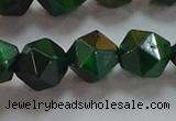 CNG6549 15.5 inches 12mm faceted nuggets green tiger eye beads