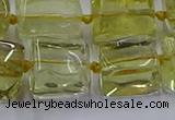 CNG6807 15.5 inches 8*12mm - 10*16mm nuggets lemon quartz beads