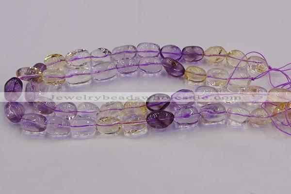 CNG6860 15.5 inches 12*16mm - 13*18mm nuggets amethyst & citrine beads