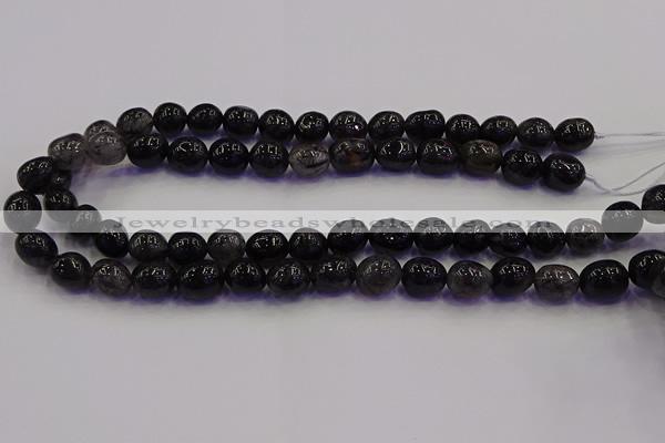 CNG6868 8*12mm - 10*14mm nuggets black rutilated quartz beads