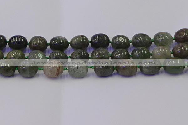 CNG6872 12*16mm - 13*18mm nuggets green rutilated quartz beads