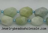 CNG6918 15.5 inches 8*12mm - 12*16mm faceted nuggets aquamarine beads