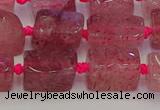 CNG6930 15.5 inches 5*8mm - 8*12mm nuggets strawberry quartz beads