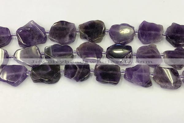 CNG6945 15.5 inches 20*20mm - 25*25mm freeform amethyst beads