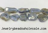 CNG6951 15.5 inches 22*30mm - 30*40mm freeform blue chalcedony beads