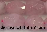 CNG6953 12*14mm - 13*16mm faceted nuggets rose quartz beads