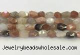 CNG6966 10*12mm - 11*16mm faceted nuggets mixed moonstone beads