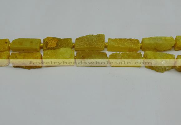 CNG7012 15.5 inches 10*28mm - 12*30mm freeform druzy agate beads