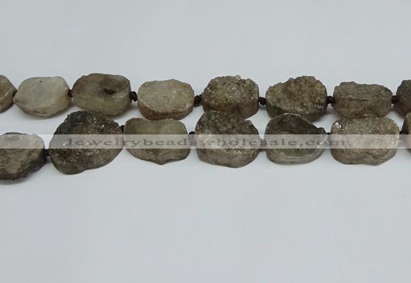 CNG7029 15.5 inches 20*28mm - 25*35mm freeform druzy agate beads