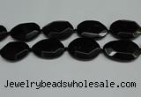 CNG7085 15.5 inches 25*35mm - 35*45mm faceted freeform black agate beads