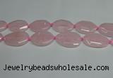 CNG7088 15.5 inches 25*35mm - 35*45mm faceted freeform rose quartz beads