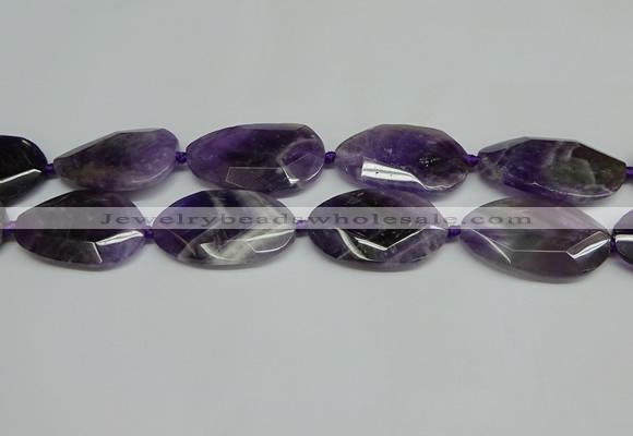 CNG7089 15.5 inches 25*35mm - 35*45mm faceted freeform amethyst beads