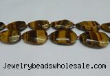 CNG7101 25*35mm - 35*45mm faceted freeform yellow tiger eye beads