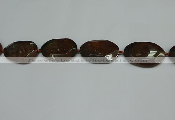 CNG7106 15.5 inches 25*35mm - 35*45mm faceted freeform Indian agate beads