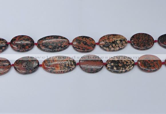 CNG7113 18*25mm - 20*33mm freeform red snowflake obsidian beads