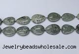 CNG7114 20*25mm - 30*40mm freeform grey green brecciated jasper beads