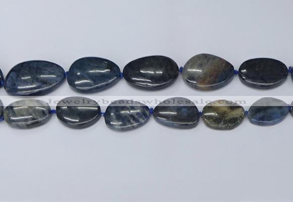 CNG7116 15.5 inches 20*25mm - 30*40mm freeform blue dumortierite beads