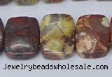 CNG7120 10*18mm freeform double drilled birdeye rhyolite beads