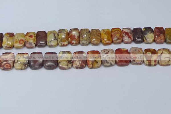 CNG7120 10*18mm freeform double drilled birdeye rhyolite beads