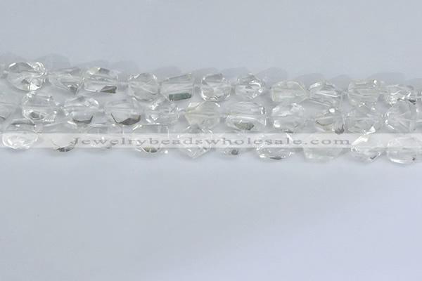 CNG7130 15.5 inches 6*10mm - 10*14mm faceted nuggets white crystal beads