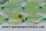 CNG7133 15.5 inches 6*10mm - 10*14mm faceted nuggets prehnite beads