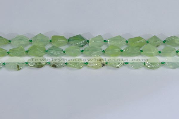 CNG7133 15.5 inches 6*10mm - 10*14mm faceted nuggets prehnite beads