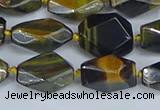 CNG7140 6*10mm - 10*14mm faceted nuggets blue tiger eye beads