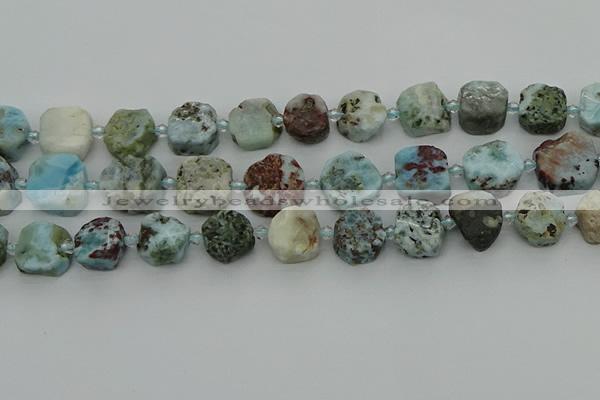 CNG7200 15.5 inches 12*14mm - 14*16mm faceted freeform larimar beads