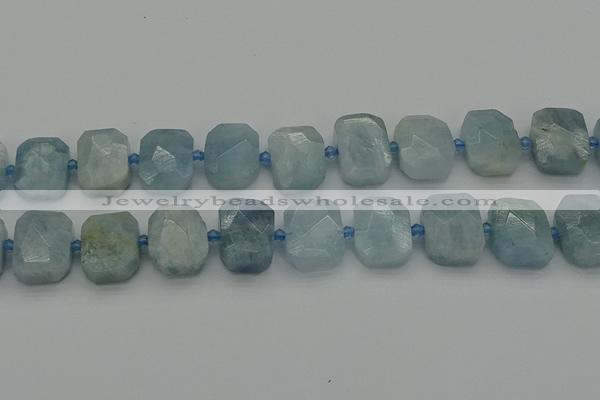 CNG7203 15.5 inches 13*18mm - 15*20mm faceted freeform aquamarine beads