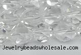 CNG7212 15.5 inches 10mm faceted nuggets white crystal beads