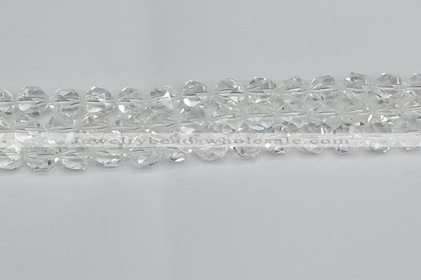 CNG7213 15.5 inches 12mm faceted nuggets white crystal beads