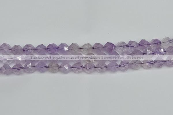 CNG7217 15.5 inches 10mm faceted nuggets amethyst beads wholesale