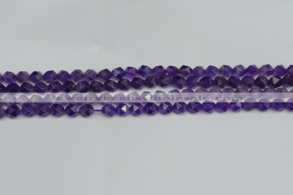 CNG7220 15.5 inches 6mm faceted nuggets amethyst gemstone beads