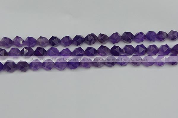 CNG7222 15.5 inches 10mm faceted nuggets amethyst gemstone beads