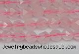 CNG7225 15.5 inches 6mm faceted nuggets rose quartz beads