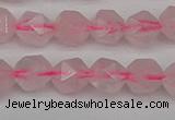 CNG7226 15.5 inches 8mm faceted nuggets rose quartz beads