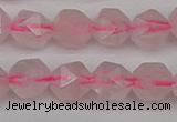 CNG7227 15.5 inches 10mm faceted nuggets rose quartz beads