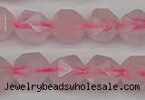 CNG7228 15.5 inches 12mm faceted nuggets rose quartz beads