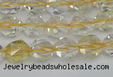 CNG7230 15.5 inches 6mm faceted nuggets citrine gemstone beads