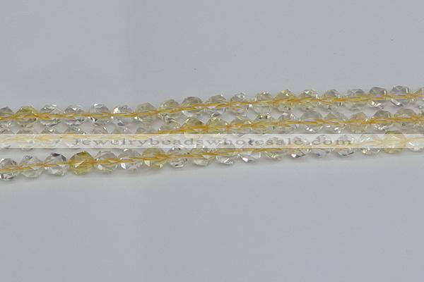 CNG7230 15.5 inches 6mm faceted nuggets citrine gemstone beads