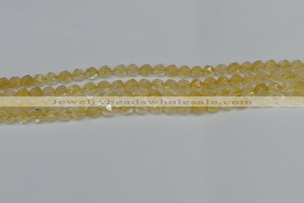 CNG7235 15.5 inches 6mm faceted nuggets citrine beads wholesale