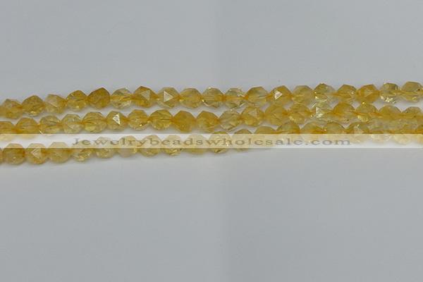 CNG7236 15.5 inches 8mm faceted nuggets citrine beads wholesale