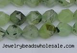 CNG7240 15.5 inches 6mm faceted nuggets green rutilated quartz beads