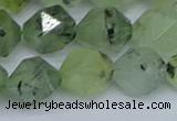 CNG7243 15.5 inches 12mm faceted nuggets green rutilated quartz beads